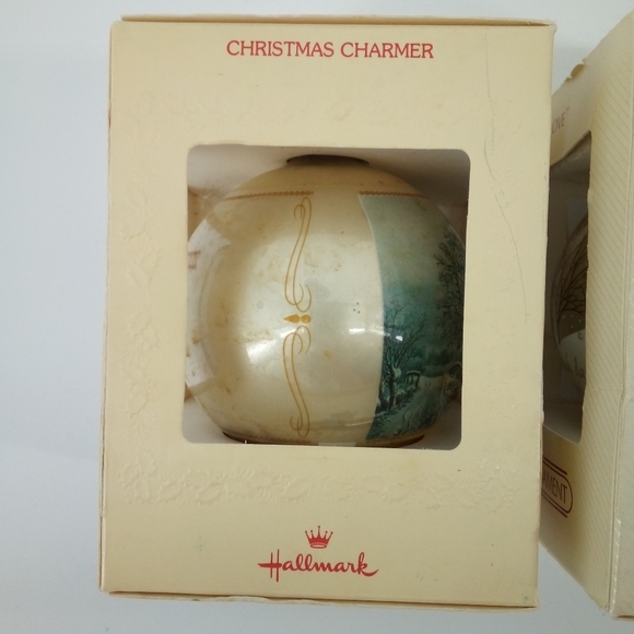 (2) NIB Vintage Hallmark Glass Ornament 1980 1983 Christmas Charmer Keepsake - Picture 11 of 14